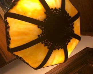Art Nouveau Bent Glass Shade
