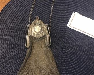 Antique Whiting & Davis Mesh Purse with compact