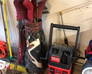 Golf Clubs, Power Washer