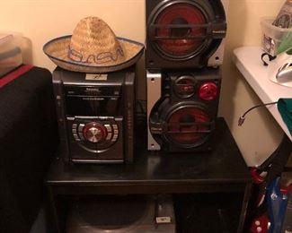 Panasonic Sound System, Pioneer Turntable, TV Stand