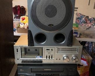 Speaker, Sharp Cassette Player, VCR, Pioneer CD Player