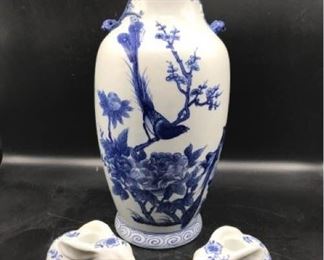 Blue & White Tall Vase And Bunnies https://ctbids.com/#!/description/share/324154