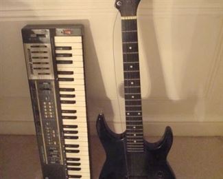 Synsonic Electric guitar and Casio keyboard.