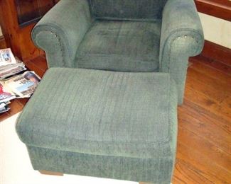 Club chair and ottoman.