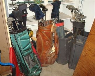 Golf clubs & bags.