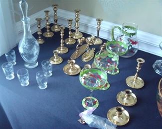 Brunswick brass candlesticks and other items.