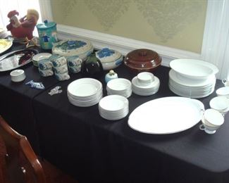 Set of china along with other items.