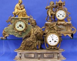 Onyx & Bronze French Mantel Clocks