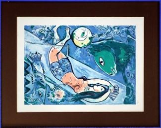 Marc Chagall "The Blue Circus" #56/375, Lithograph on Paper