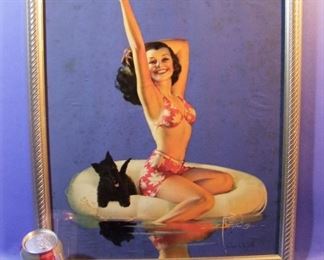 24.	C/1950 pin-up litho “Come on in”, signed Rolf Armstrong, 16x20”, framed.