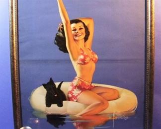 25.	C/1950 pin-up litho “Come on in”, signed Rolf Armstrong, 22x28”, framed.