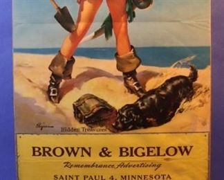 27.	1956 pin-up calendar, Salesman sample, “Hidden Treasure”, signed Gil Elvgren, 16 x 33 ½”, sleeved.