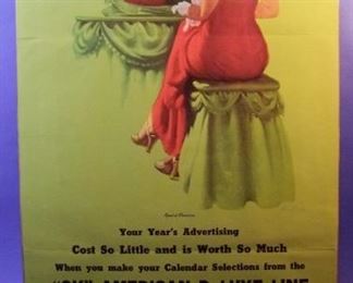 32.	1953 Salesman sample pin-up calendar.  “Special Occasion”, signed Nick Hufford, 22x44 ½”, sleeved.