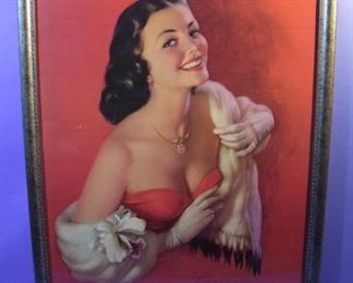 39.	C/1950 pin-up litho, “Lovely to Look At”, signed Zoe Mozert, 22x28”, framed.