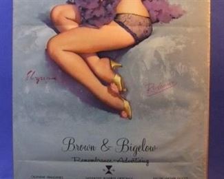 41.	1962 pin-up calendar, Salesman sample, “Roxanne”, signed Gil Elvgren, 16x33 ¼”, sleeved.