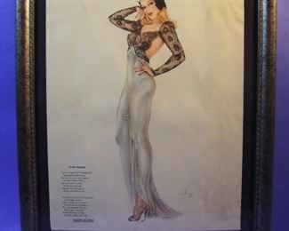 60.	C/1940 pin-up litho, “Cute Trick”, signed Alberto Vargas, 16x20, framed.