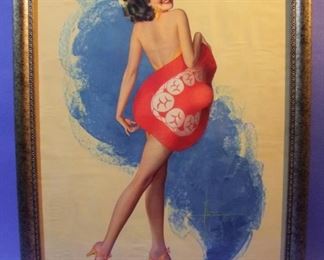 61.	C/1940 pin-up litho, “Brimful of Beauty” signed Rolf Armstrong, 16x20”, framed.