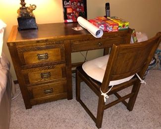 and desk with chair