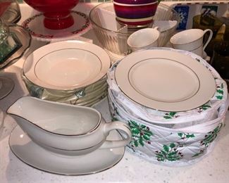Another set of white china with gold trim!