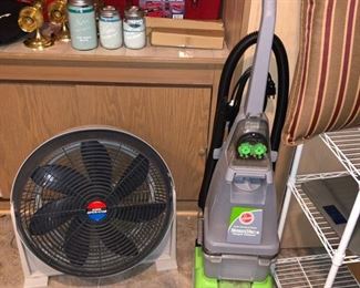 Hoover steam vac and large fan