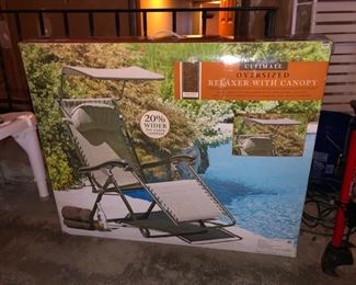 Lawn chair with canopy - new in box!
