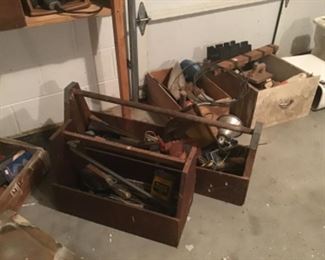 Handmade vintage carpenter’s tool boxes