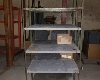 (2) Metal Shelves Bolted Together