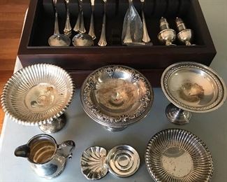 Sterling compotes and other items