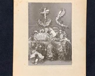 411jw Victorian Mourning Burial Wreath Photograph