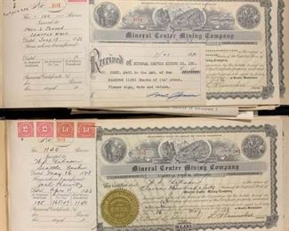 439jw Mineral Center Mining Co Stock Certificates 1920s