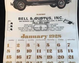 604jw1928 Advertising Auto Calendar