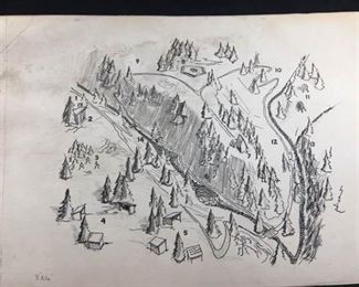 709JB Camp Schoenwald Park Original Sketch and Article