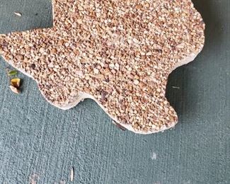 Concrete and Pebble Created Texas stepping Stones.  God Bless Texas, and the other two states in the Union.  Oops!  Kidding folks, I will be back after another glass of wine.  Now just to decide which one....Oooohhh, have y'all tried "Silk and Spice Cabernet"?  Good one!