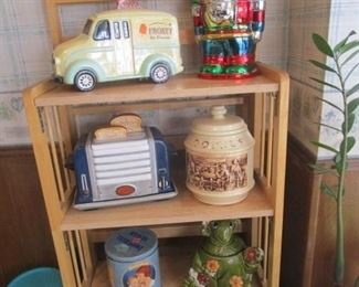 Cookie Jars and utility cabinet