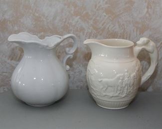 White Pottery Pitchers