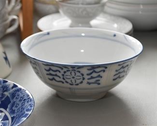 Asian Dinnerware - Soup & Rice Bowls (Blue & White)