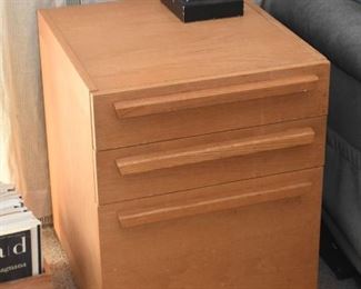 Mod Light Wood End Table with Drawers