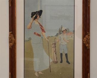Framed Victorian Golf Print