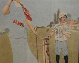 Framed Victorian Golf Print