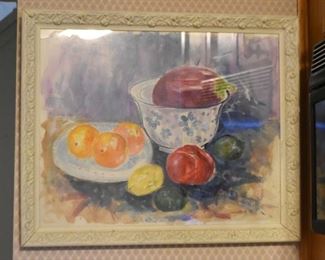 Framed Artwork / Watercolor Painting - Still Life