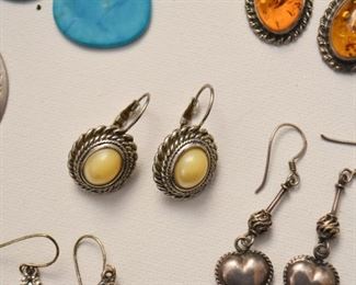 Jewelry - Earrings (some sterling, Mexican silver & costume)