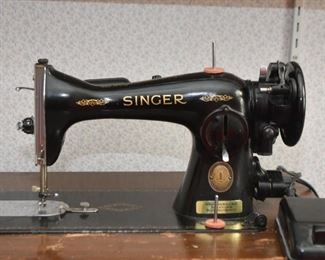 Antique / Vintage Singer Sewing Machine with Work Cabinet