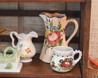 Vintage Hand Painted Pottery (Pitchers & Creamers)