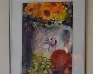 Framed Artwork, Watercolor Still Life