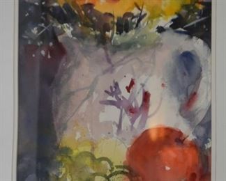 Framed Artwork, Watercolor Still Life