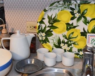 Teapot, Serving Trays, Ramekins