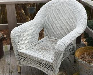 White Wicker Garden Chair