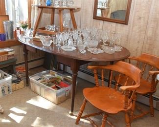 Oval Dining Table, Set of 4 Wooden Chairs