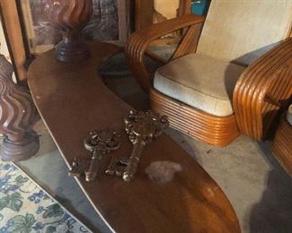 BOOMERANG table! Paul Frankl original! I gotta say, this is my favorite part of this business, when we come across collectible pieces like this that were bought contemporaneously to the era. This lady passed in her nineties. What an eye she had.