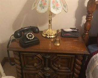 Chunky 70s nightstand, straight from Marsha Brady's bedroom